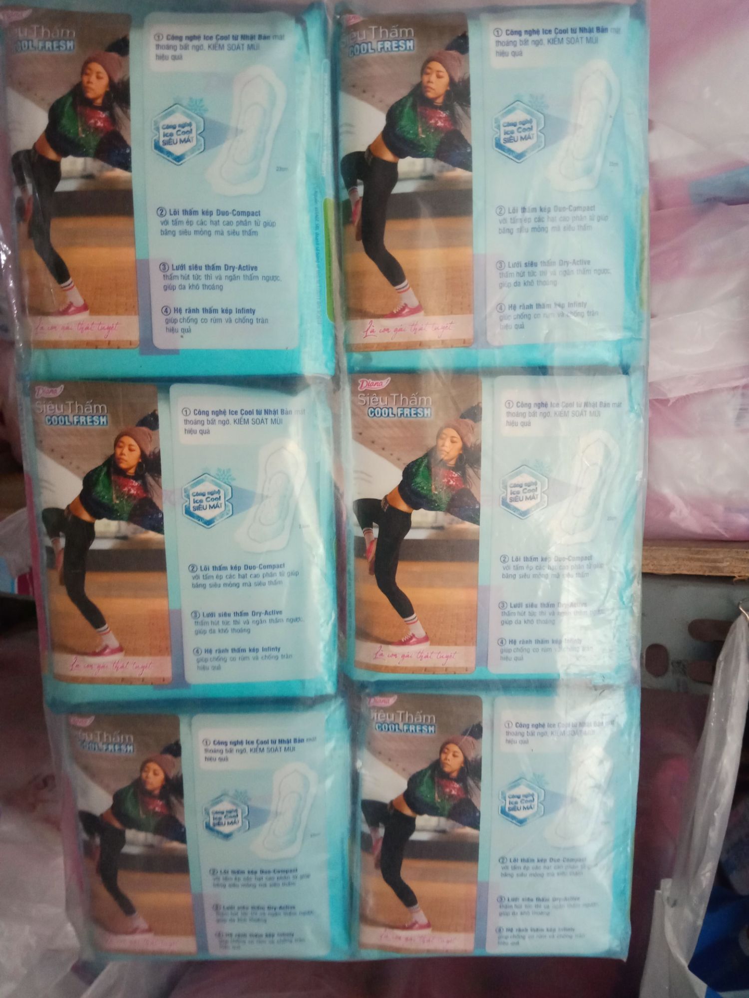 [Mẫu luôn mới] Combo 6 gói Bvs SIÊU THẤM COOL Fresh mỏng không cánh