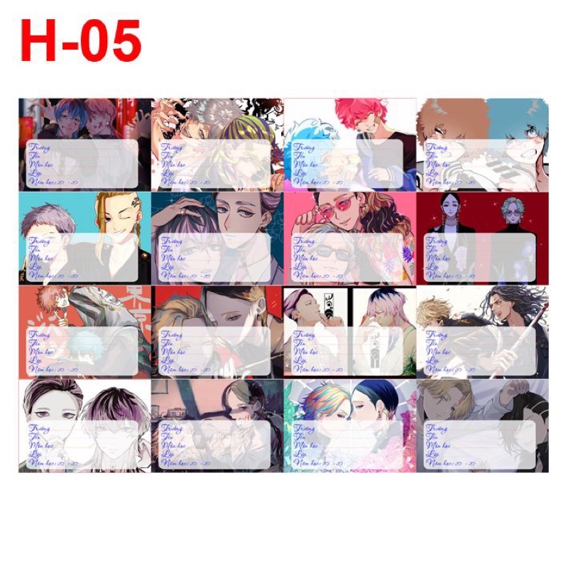 Nhãn dán tokyo revengers 20-400 nhãn Rindou Haitani Sanzu Tokyo Revengers / nhãn vở Haitani Tokyo Revengers