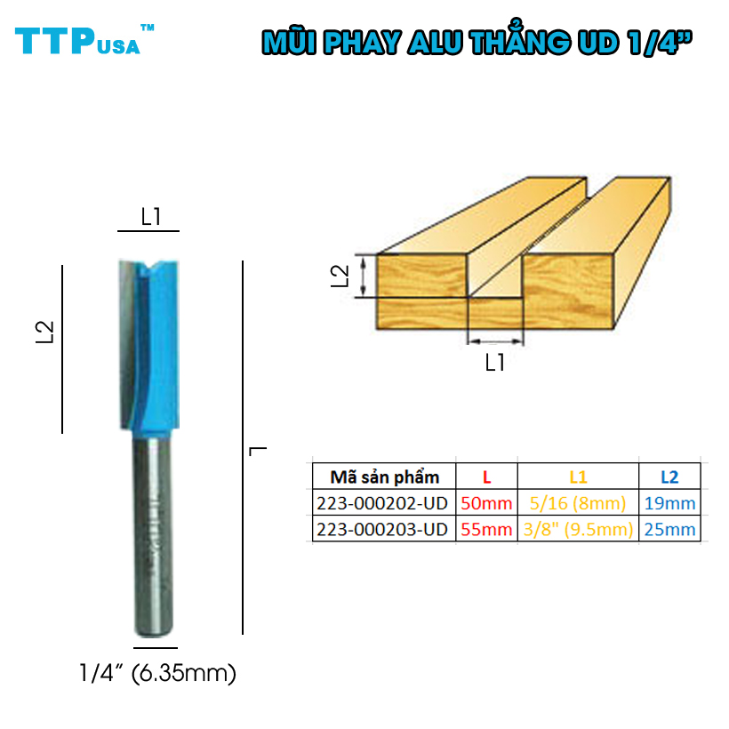 Mũi phay thẳng UD 10mm TTPusa