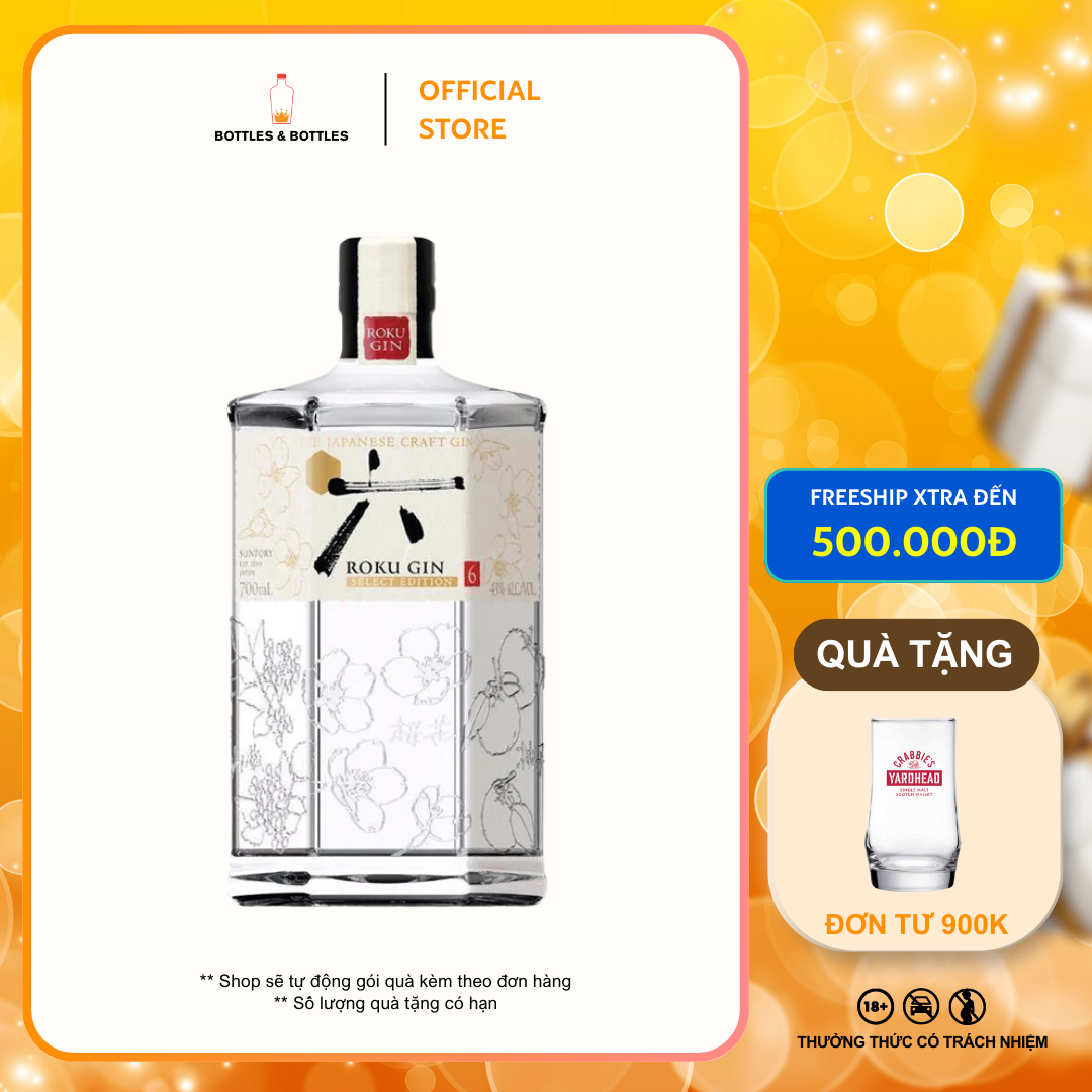 [CHÍNH HÃNG] Rượu Gin Nhật Bản Roku - 700ML - 43%