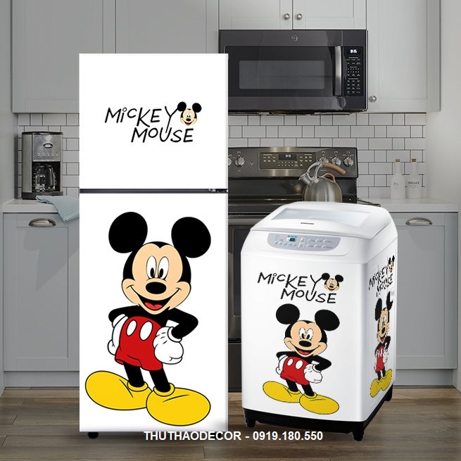 Decal Dán Tủ Lạnh MICKEY Trắng, MICKEY MOUSE - THUTHAODECOR