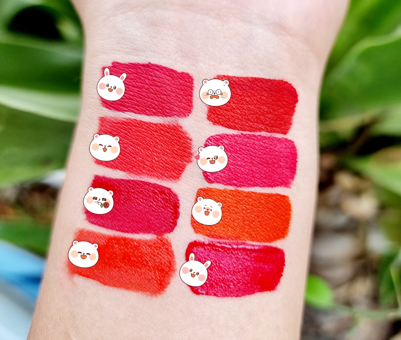 Sét 8 Cây son Kem Tem bé đào dễ thương [tặng kèm dưỡng môi]