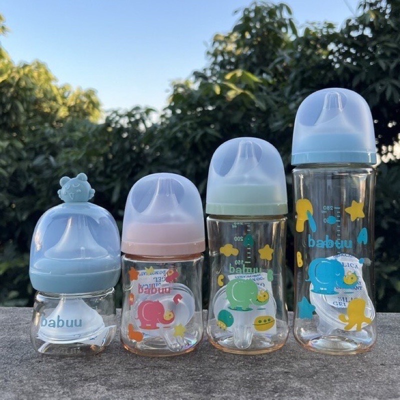 [ chọn núm S,M,L,LL] - Bình sữa cổ rộng PPSU Babuu 90ml/120ml/160ml/240ml/300ml (quà tặng hấp dẫn)