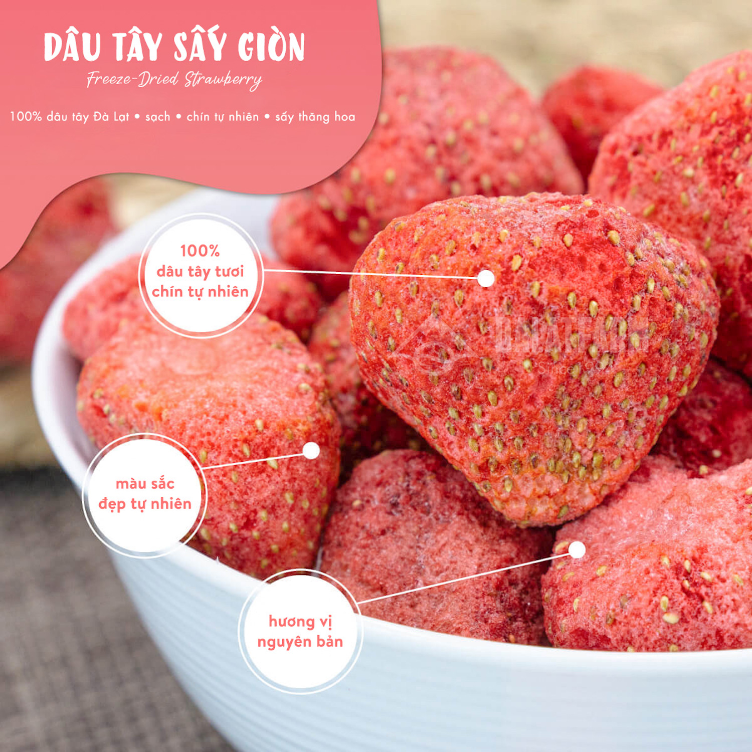 Dâu Tây Sấy Giòn - Túi 80g
