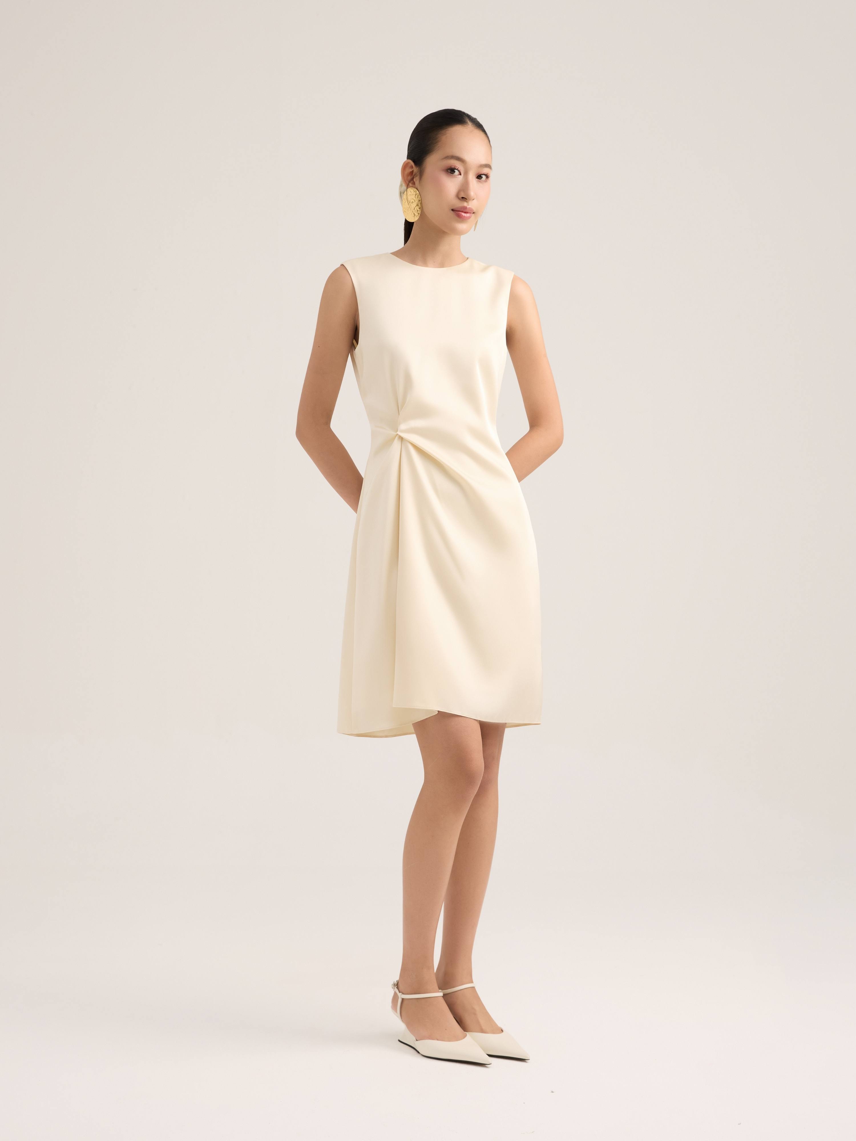 Đầm lụa xoắn eo Mauve Twist dress