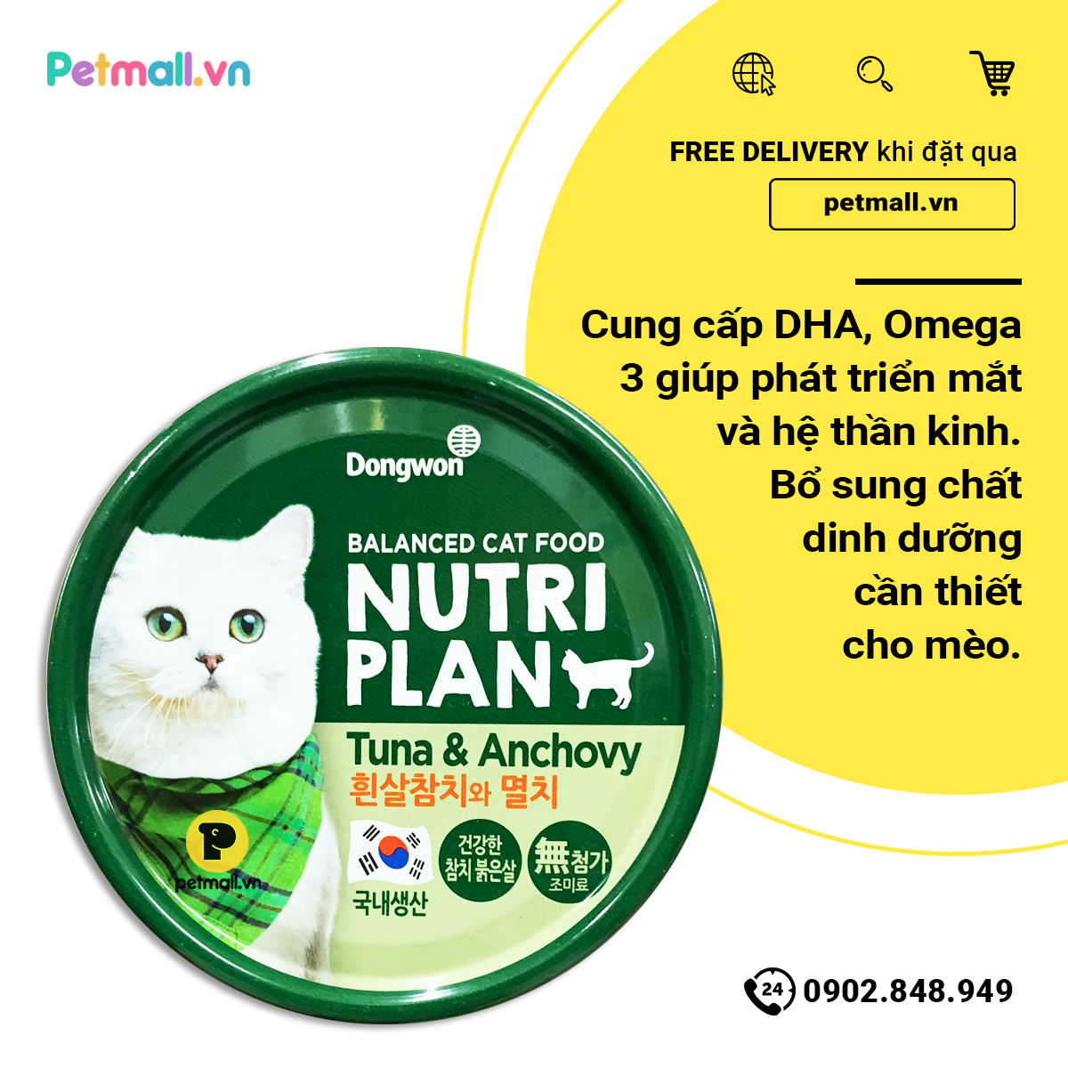 [HCM]Pate mèo Nutri Plan Tuna & Anchovy - 160g