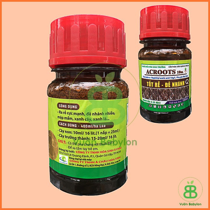 ACROOTS 10SL (NAA) Tốt Rễ Đẻ Nhánh - Chai 100ml