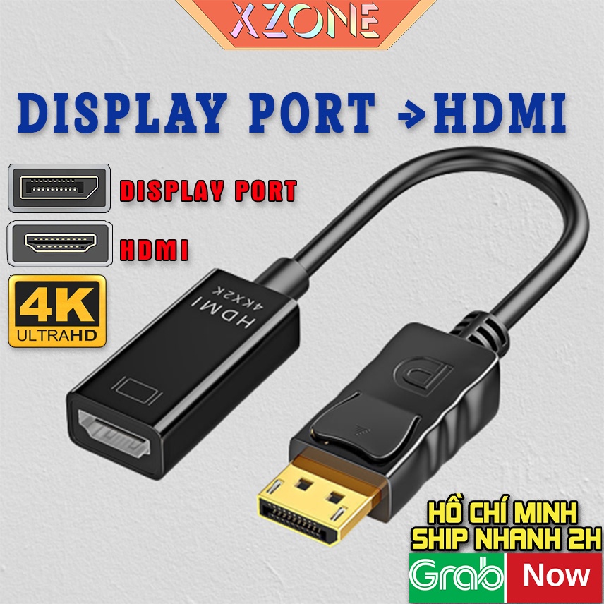 Cáp Chuyển Displayport ra HDMI 4K / FULLHD 1080p DP to hdmi cho laptop