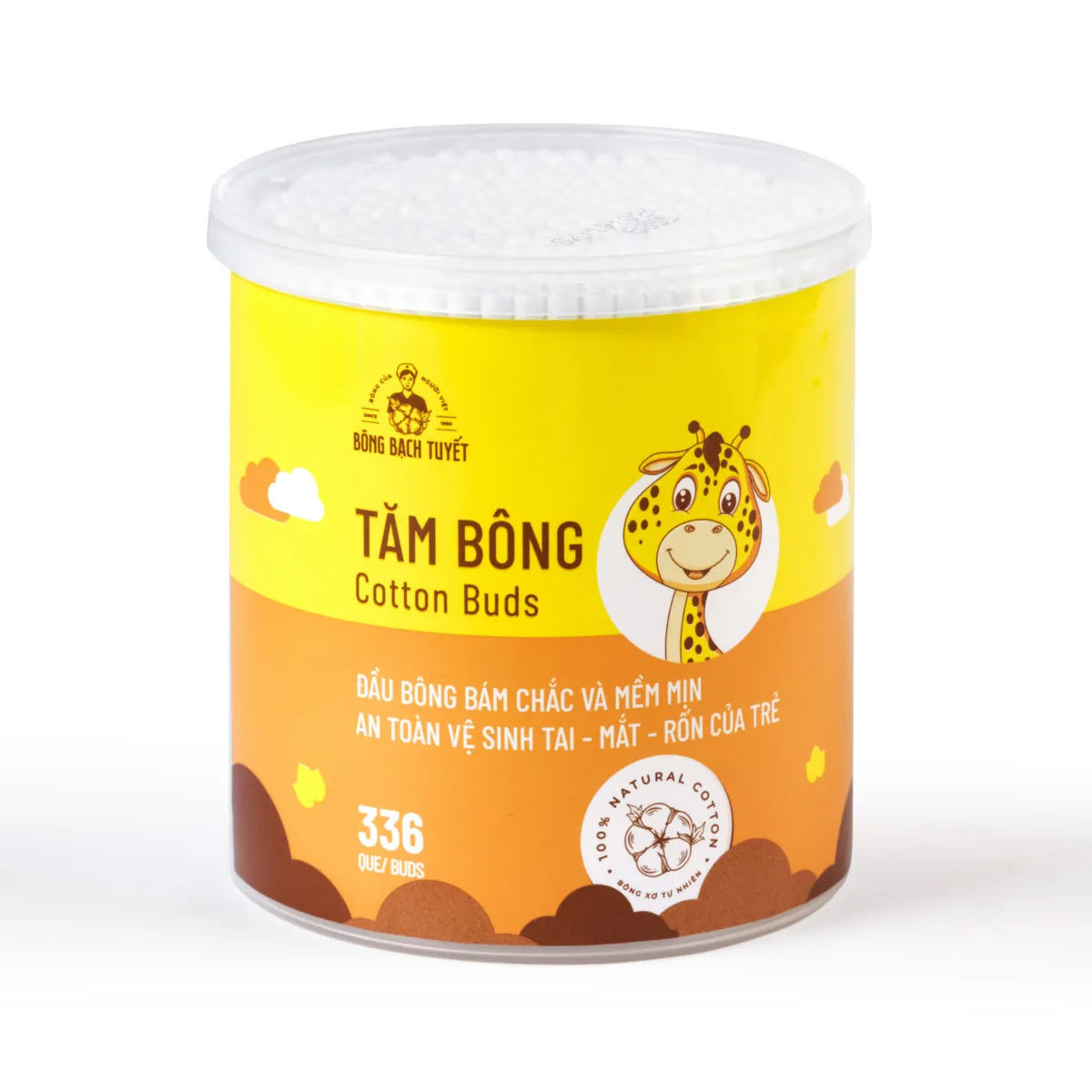 [HCM]Tăm bông trẻ em Merigo (Bông Bạch Tuyết) - Hộp 336 que