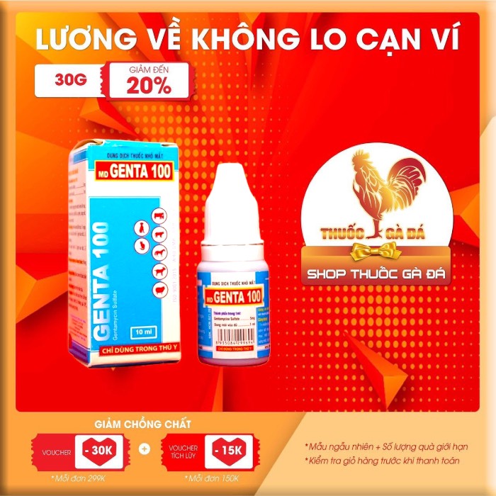 Thuốc nhỏ mắt chuyên gà đá GENTA 100