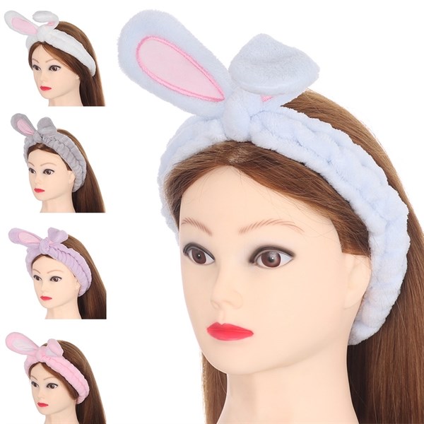 Băng Đô Cài Tóc Len Mềm Mại Xinh Xắn Fashion Women Girls Rabbit Ears Hairband Elastic Headdress Hair Accessories Cotton Makeup Tools
