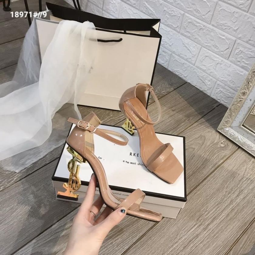 Sandal cao gót mẫu mới siêu xinh cao 9cm CAFE - c82 giá rẻ
