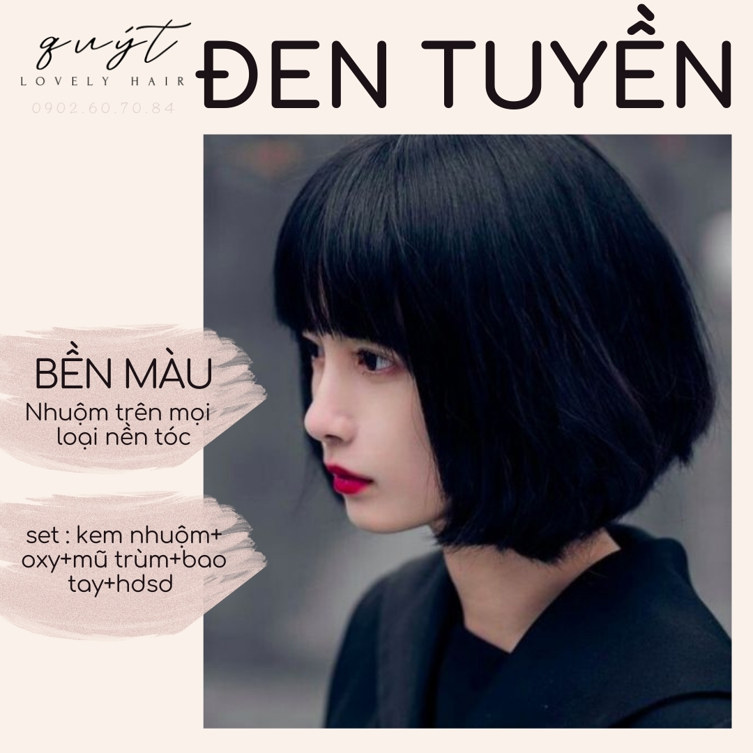 Thuốc nhuộm tóc đen tuyền- tặng oxy