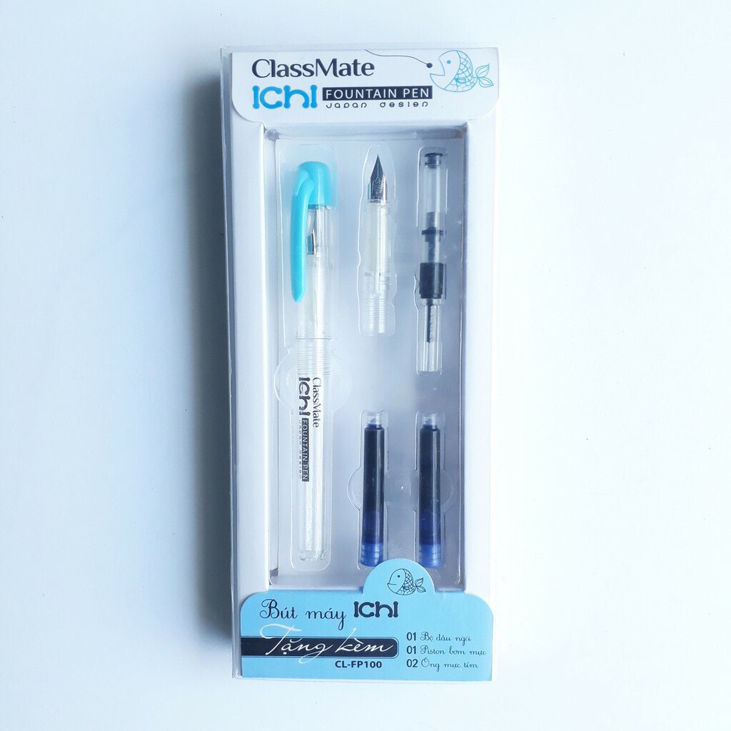 Bút máy Nhật ICHI [ chống dây mực ] ngòi trơn cho học sinh tiểu học