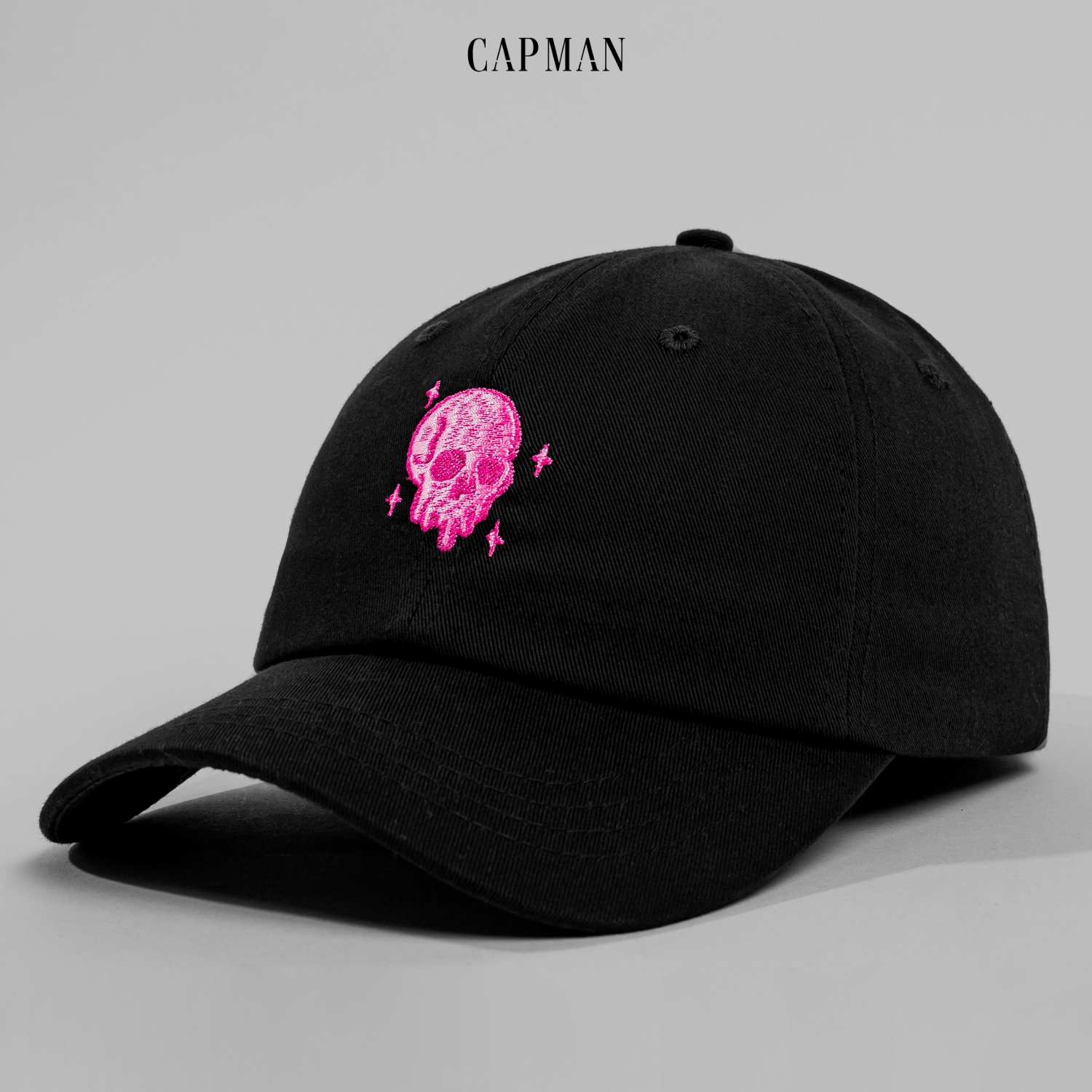 Mũ lưỡi trai thể thao CAPMAN chính hãng CM138 thêu đầu lâu hồng