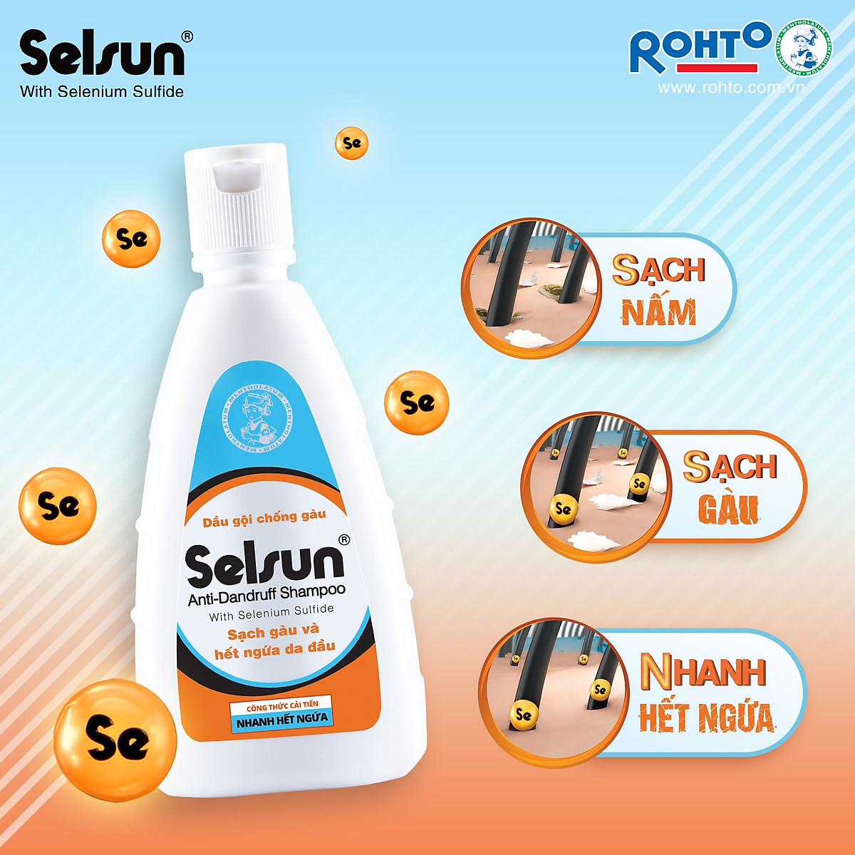 (Tặng 5 gói 7ml) Dầu gội chống gàu Selsun 250ml