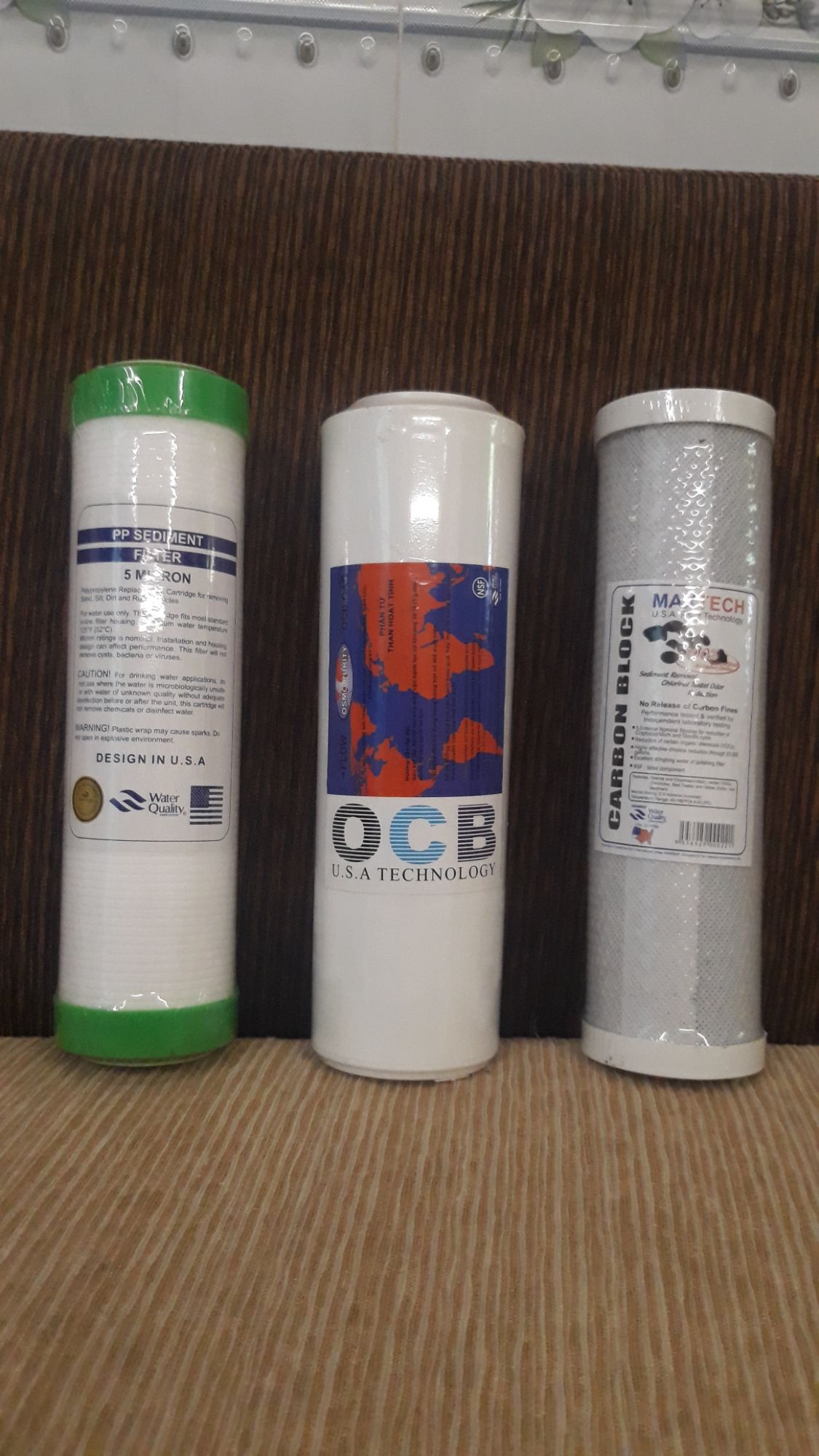 Bộ 3 linh kiện lõi lọc nước RO.