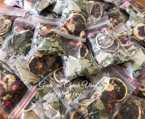 Trà giảm cân chanh vàng handmade gói dùng thử