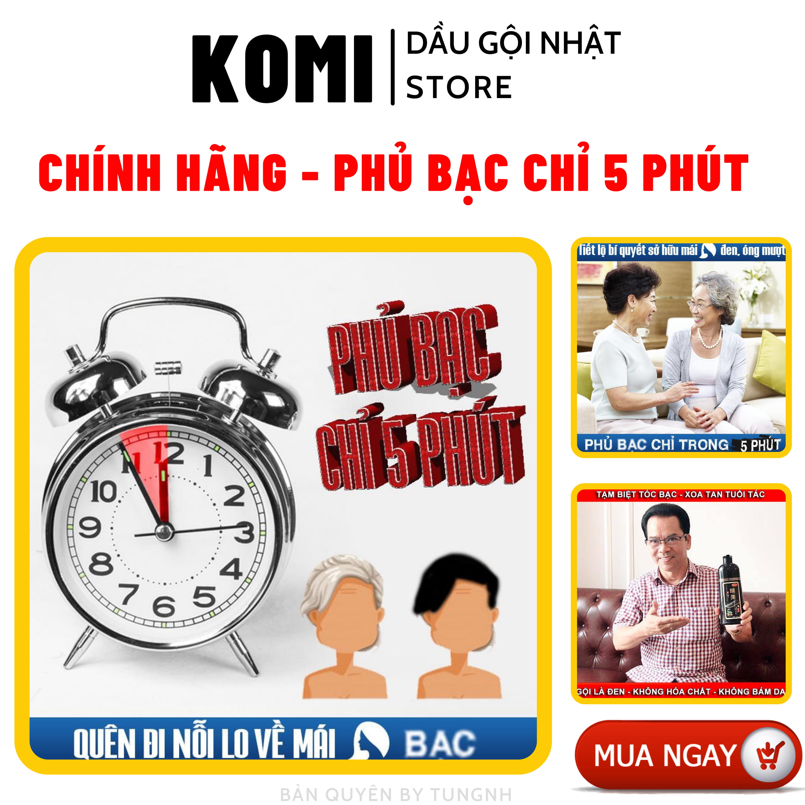 [CHÍNH HÃNG] KOMI -  DẦU GỘI NHUỘM THẢO DƯỢC ĐEN TÓC - 500ML