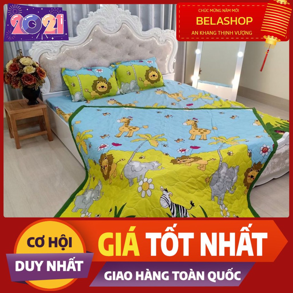 Chăn hè thu trần bông 3 lớp poly mền trần bông hàng có sẵn tại tphcm mẫu vườn thú