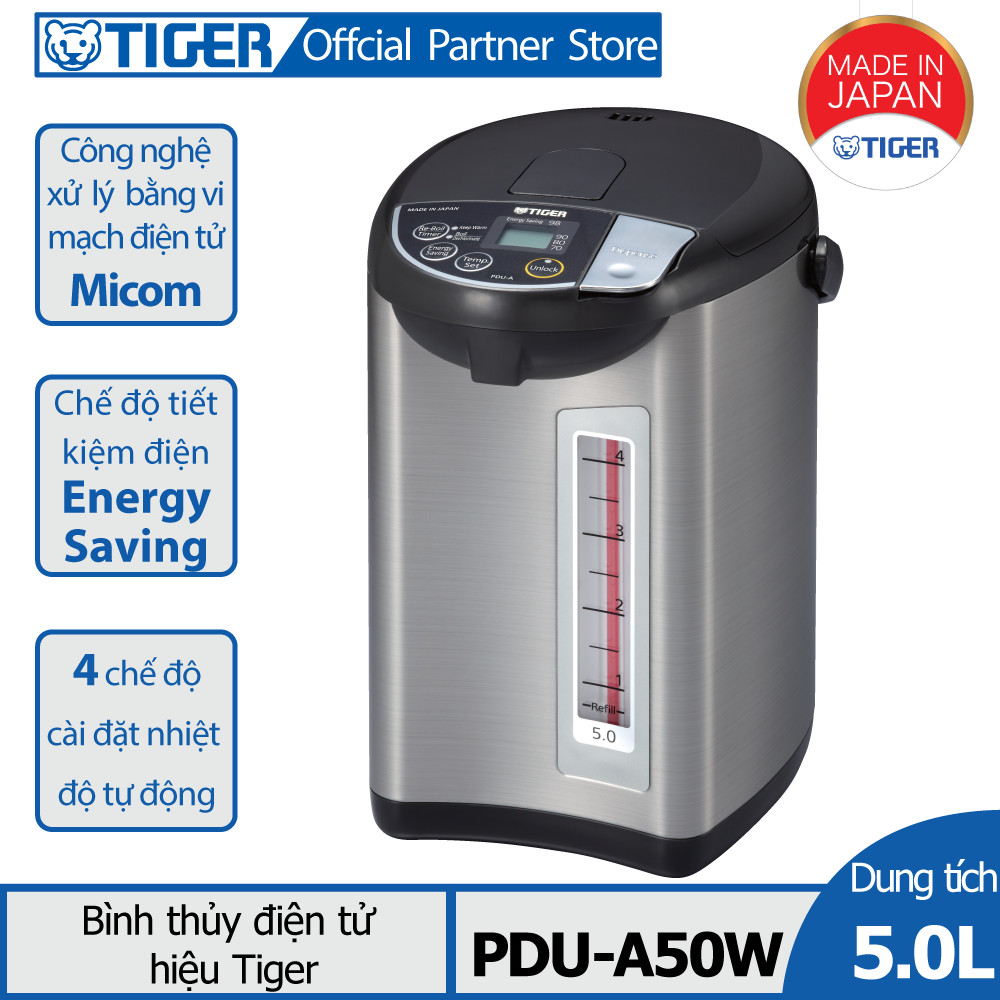 [Trả góp 0%]Bình thủy điện tử Tiger PDU-A50W (5.0L)