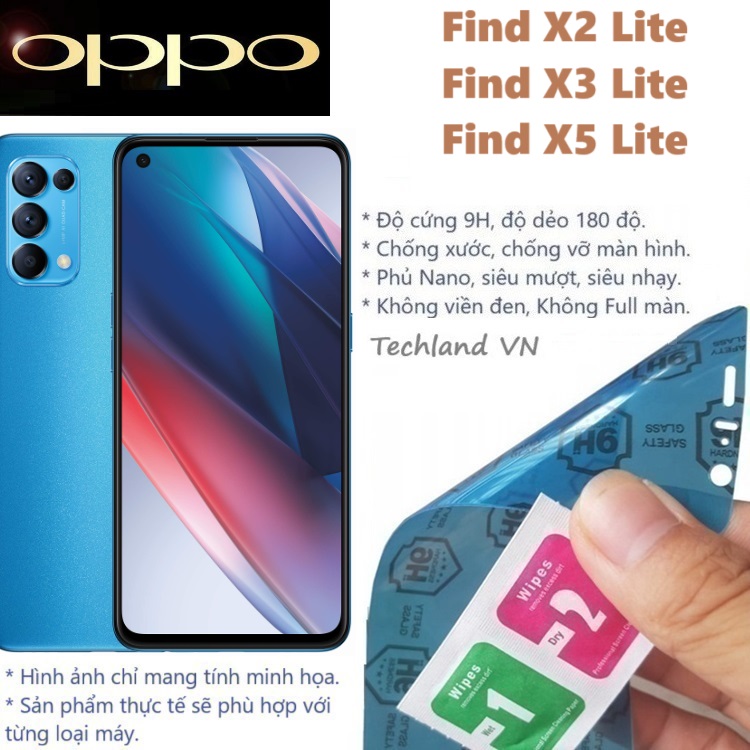 Cường Lực Phủ Nano Oppo Find X2 Lite / Find X3 Lite / Find X5 Lite - Trong Suốt, Không Full Màn, Không Viền Đen