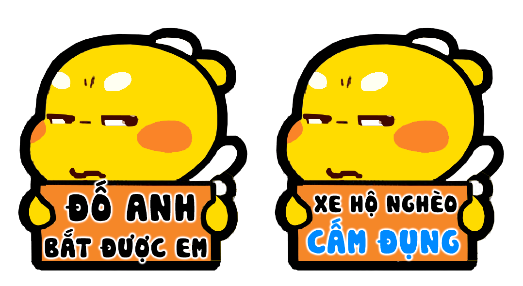 [GIÁ RẺ VÔ ĐỊCH] Bộ sticker Khủng Long Vàng Hài Hước - Tem Dán Xe Máy - Tem Dán Mũ Bảo Hiểm - Tem Dán Điện Thoại