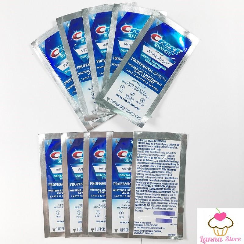 [HCM]Miếng dán trắng răng Crest 3D White loại Professional Effects- Mỹ