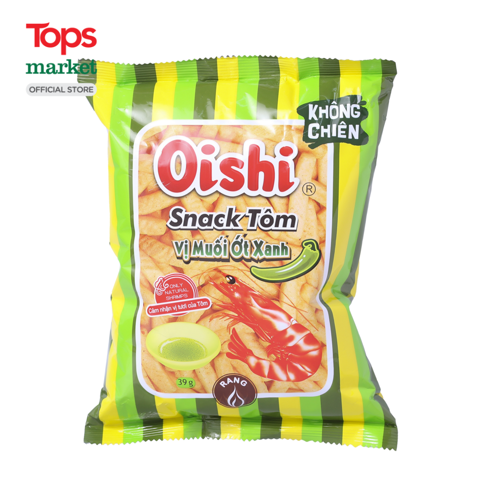 Snack Tôm Vị Muối Ớt Xanh Oishi 40G