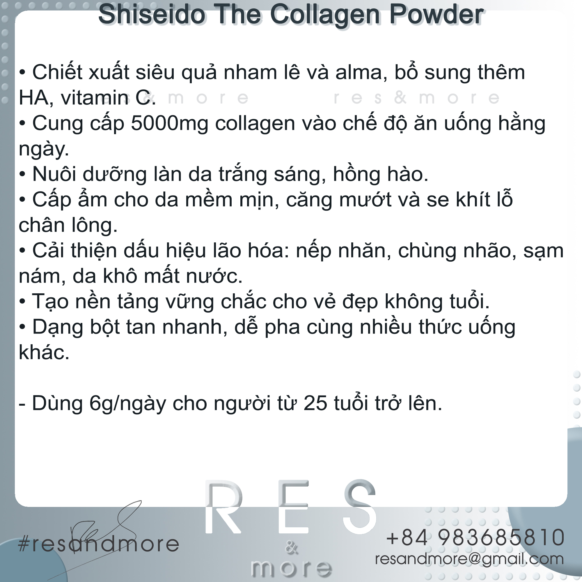 [HCM]Bột collagen Shiseido - The Collagen Powder [126g]