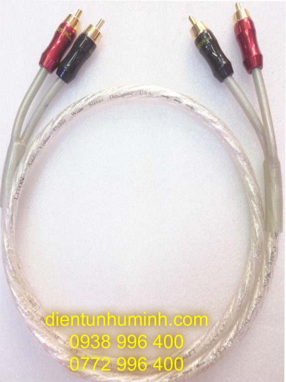 Dây av liton Bạc USA đầu jack Đỏ + Đen cao cấp .