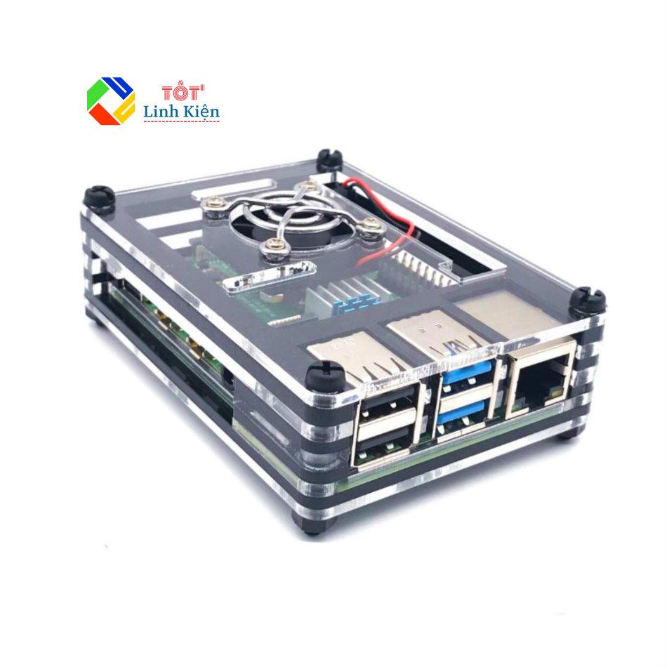 Case bảo vệ cho Raspberry Pi 4B - Mica trong