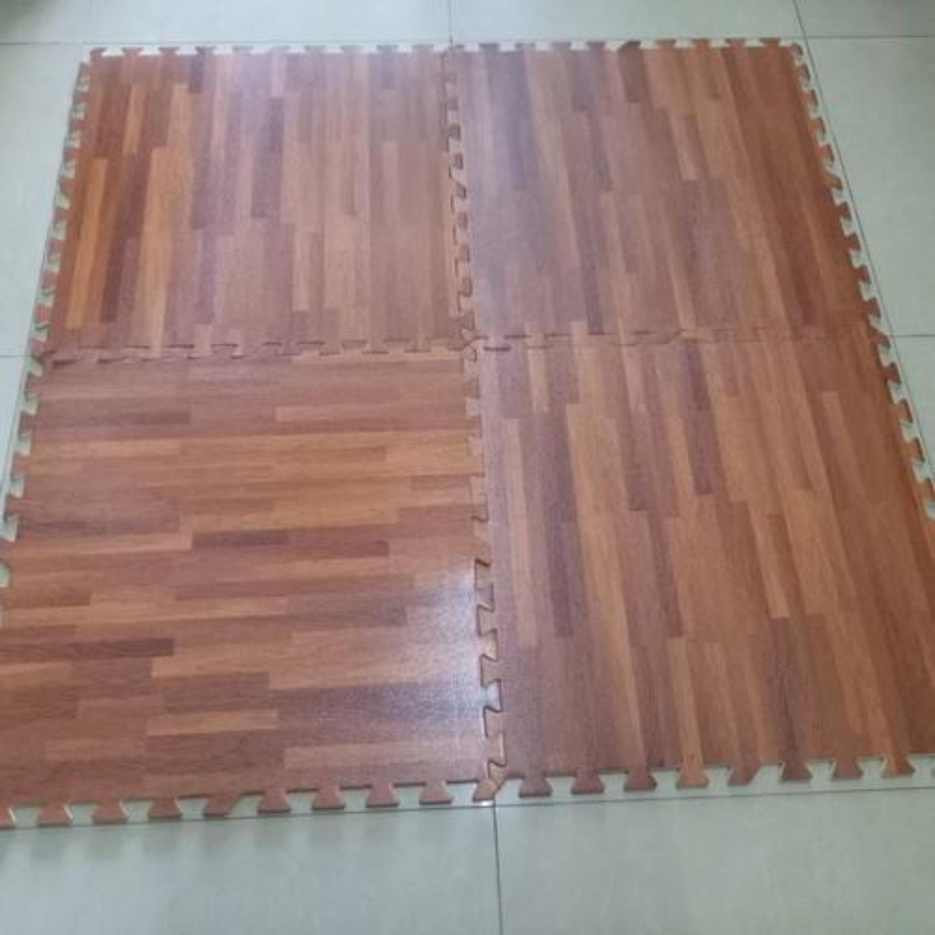 BỘ 4 MIẾNG THẢM XỐP VÂN GỖ CAO CẤP