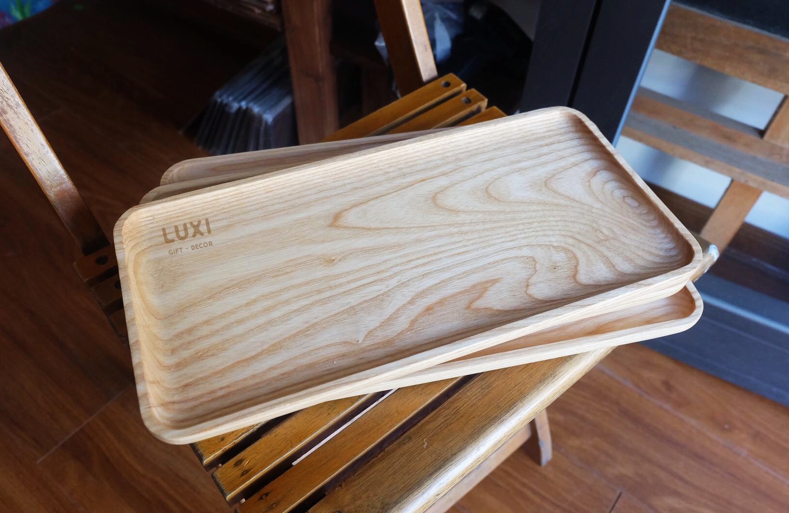 Khay gỗ CN lớn (decor 06) - LUXI decor