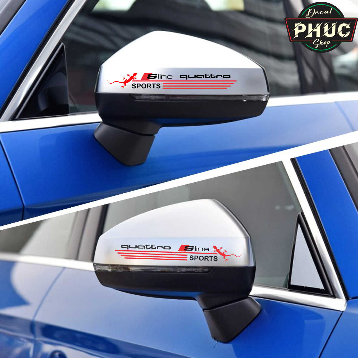 Tem trang trí gương chiếu hậu mẫu sline