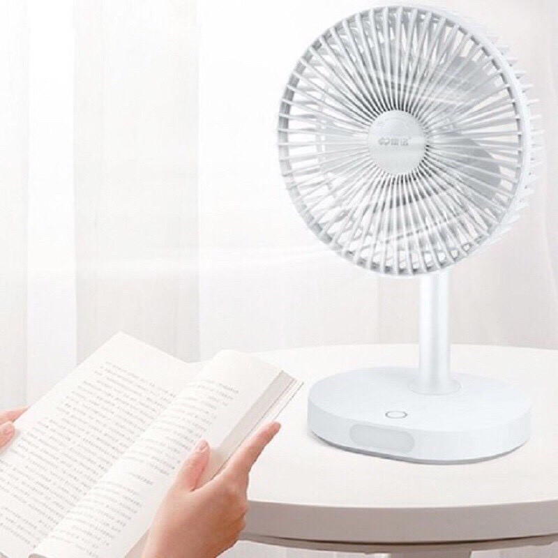 Quạt Tích Điện Để Bàn Mini Super Fan Gấp Gọn Có Thể Kéo Dài 3 Tốc Độ Gió Xoay 360 Cổng Sạc Usb Tiện Dụng, Bảo Hành 12 Tháng