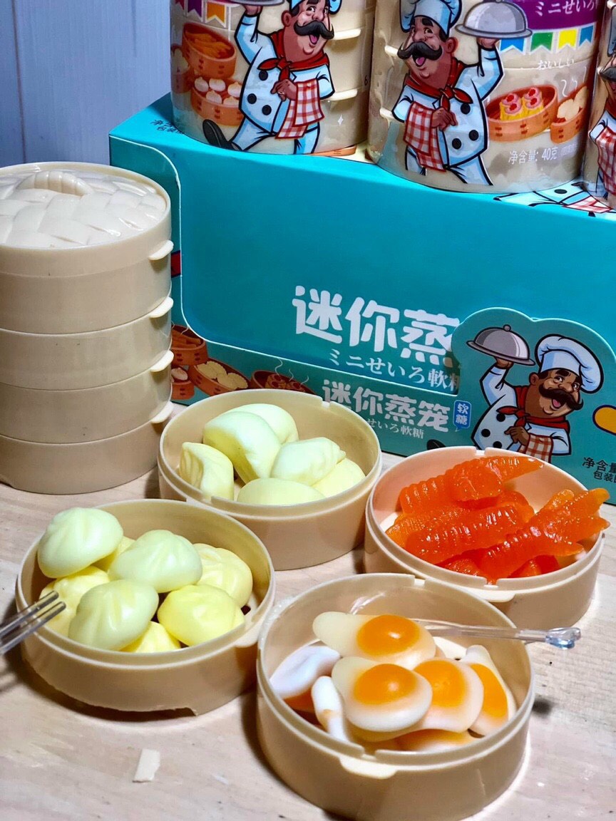 Kẹo dẻo xửng Dimsum Mini siêu hot hit 3 ngăn 3 món