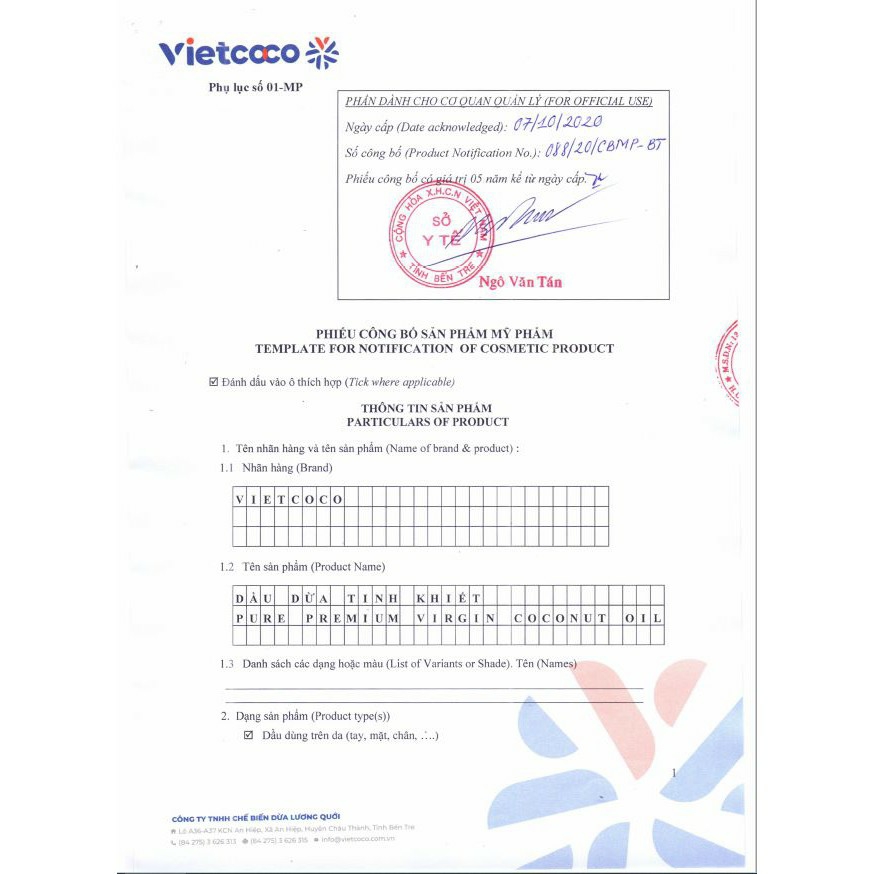 Dầu Dừa Tinh Khiết Dạng Xịt 130ml Vietcoco