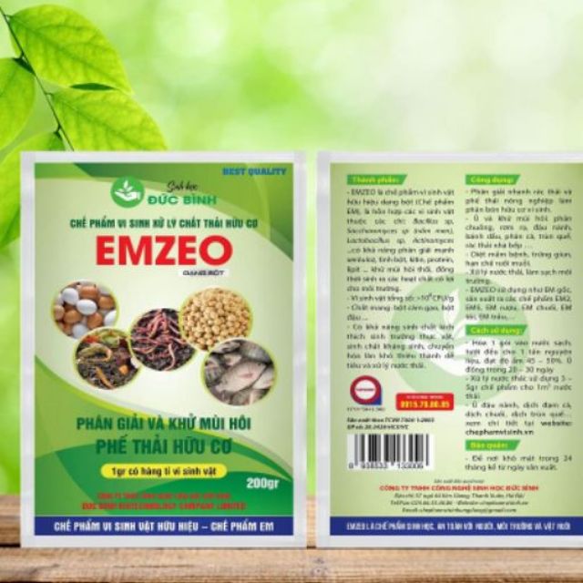 Chế phẩm vi sinh xử lý phế thải hữu cơ Emzeo an toàn cho con người, cam kết sản phẩm đúng mô tả, chất lượng đảm bảo