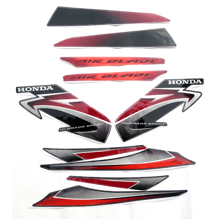 Bộ Tem Xe Air Blade 2009 Thái Màu Đen
