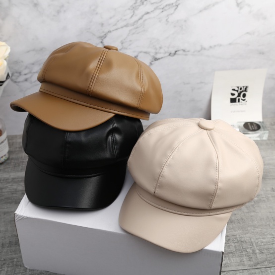 Mũ nồi ulzzang hàn quốc Baret chất liệu da PU