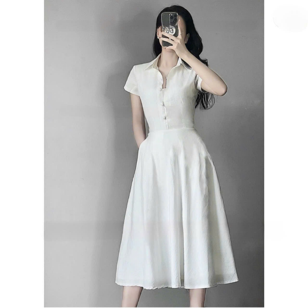 [Rabe Dress] Đầm WAYO sơ mi nút bọc thanh lịch sang trọng có túi