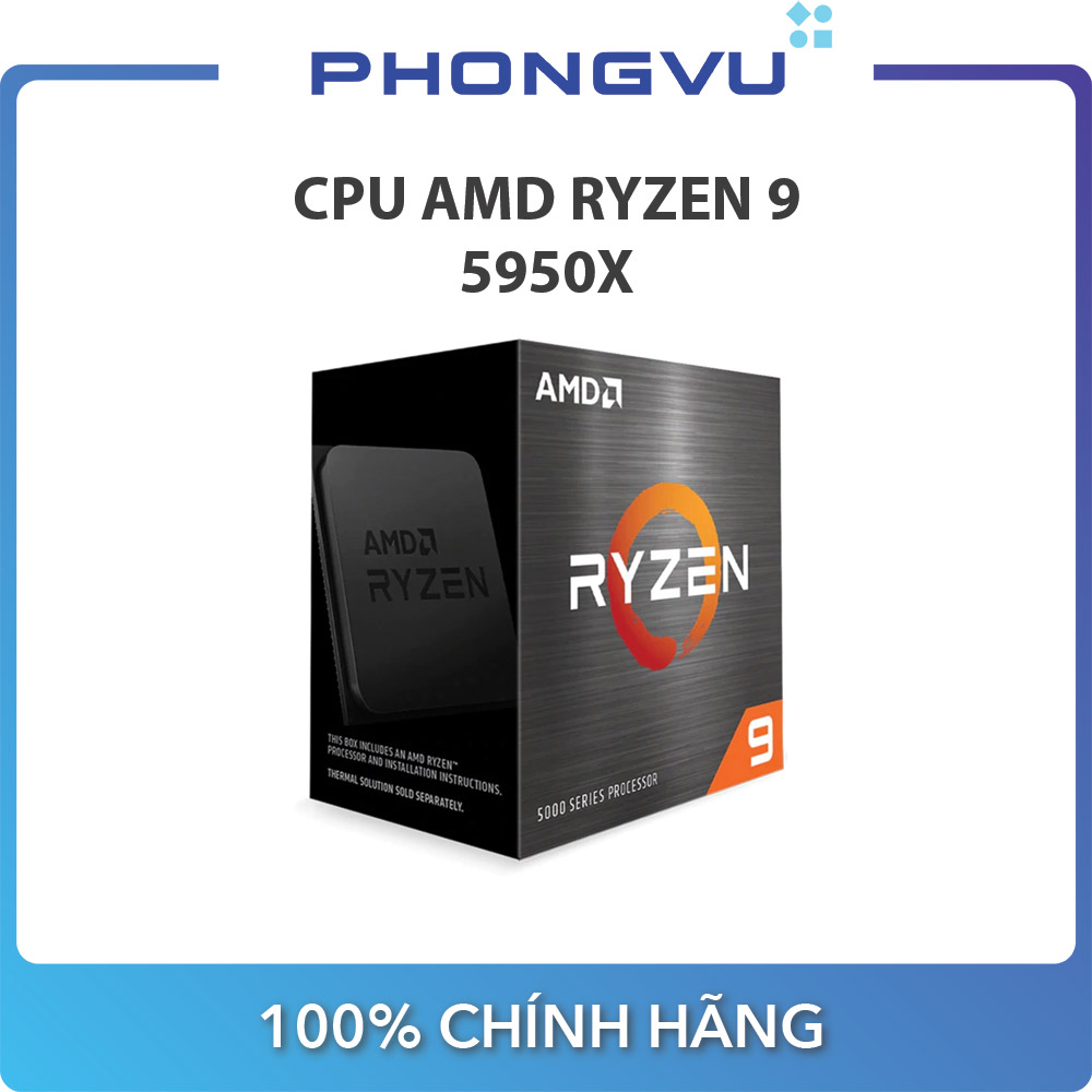 CPU AMD Ryzen 9 5950X 16C 32T, 3.40 GHz - 4.90 GHz, 64MB - AM4 - Bảo hành