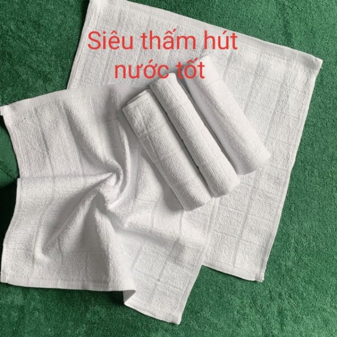 Set 10 khăn ô vuông HA tiện lợi, màu trắng