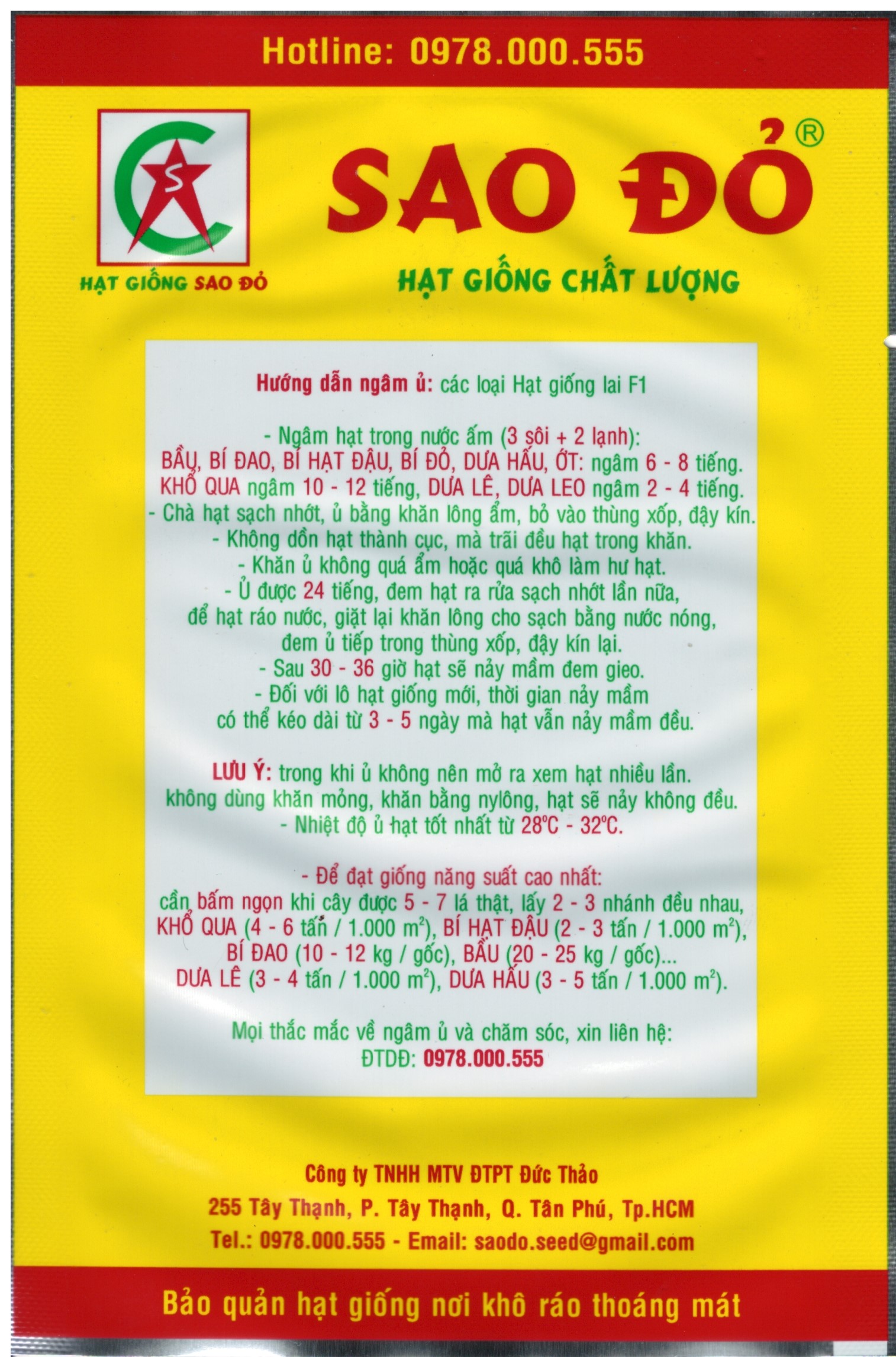 [HCM]hạt giống đậu đũa 522 gói 10 gr