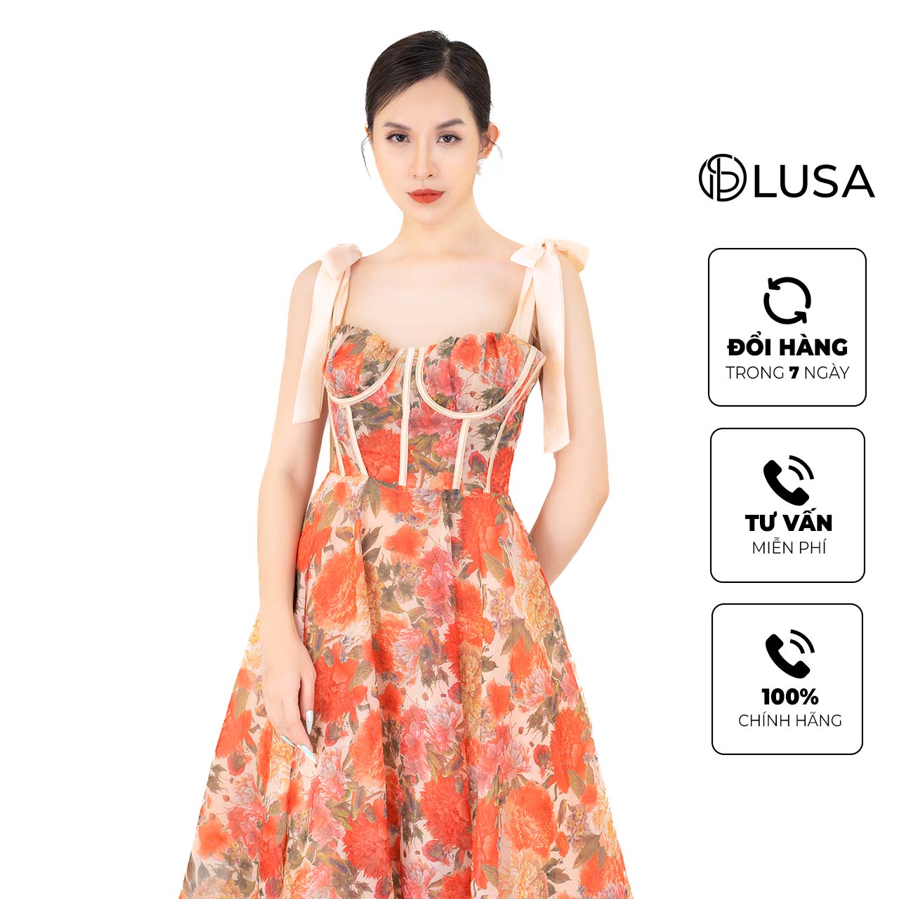 Váy hoa cúp ngực LUSA V0022