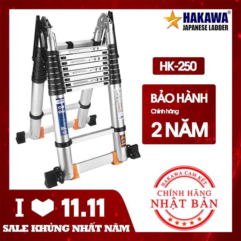 [THANG NHÔM NHẬT BẢN] Thang nhôm rút chữ A Cao cấp 2019 ( 5m )- HAKAWA -Thang nhôm chuyên dụng cho thợ điện -Bảo hành 2 năm - Đổi trả trong 30 ngày