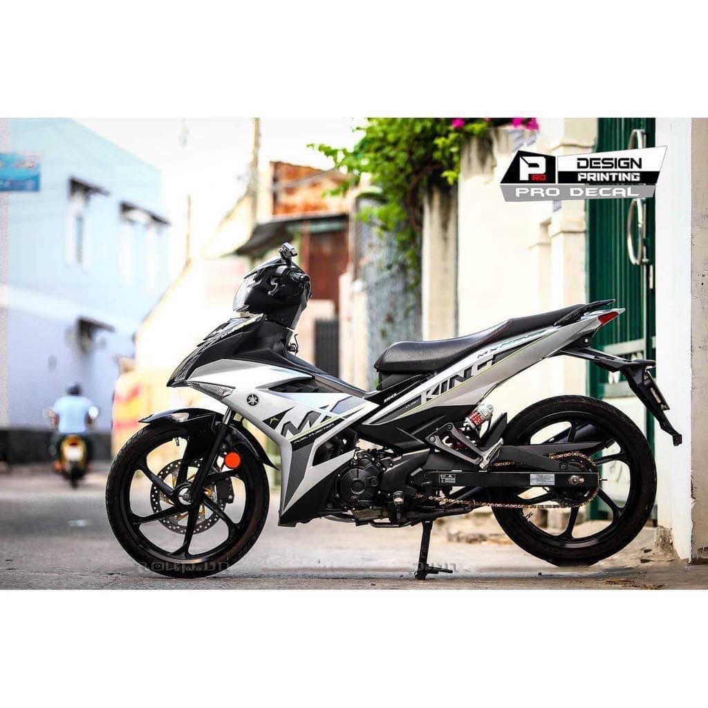 Tem rời exciter 150 mxking dán xe bạc
