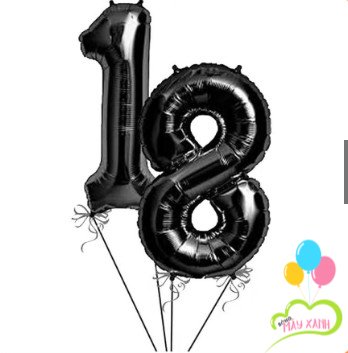Bóng số tuổi màu đen size 70cm