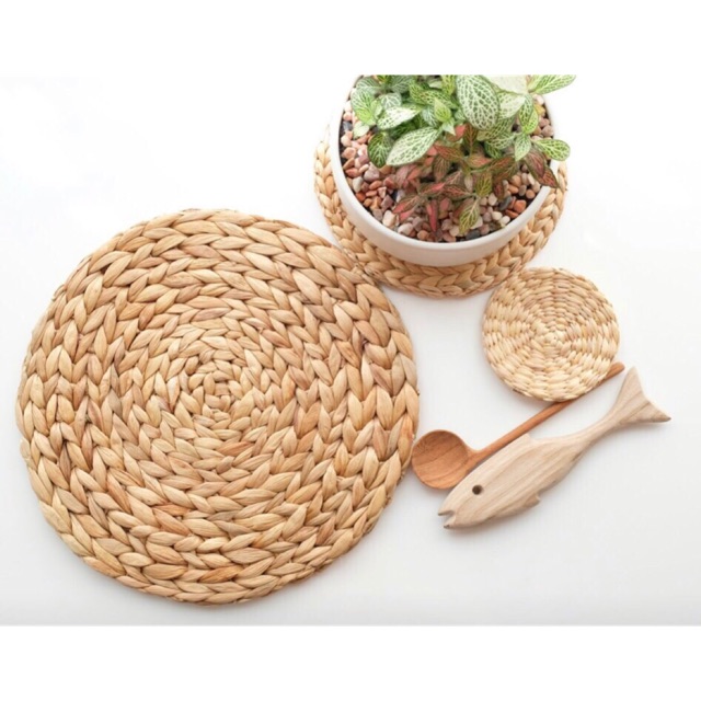 Thảm lục bình đường kính 10cm lót ly